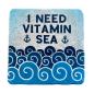 Preview: Marmor Fliese Glas Untersetzer I need vitamin sea